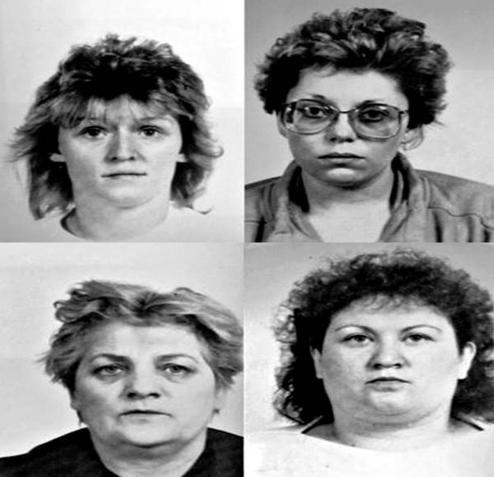 Irene Leidolf (trên, bên trái), Waltraud Wagner (trên, phải), Stephanija Meyer (dưới, trái) và Maria Gruber là 4 trợ lý y tá gây ra cái chết của hàng chục bệnh nhân ở Lainz, Áo, vào những năm 1980. Năm 2008, 4 người này đều đã được phóng thích sau khi mãn hạn tù. Ảnh: ATI.