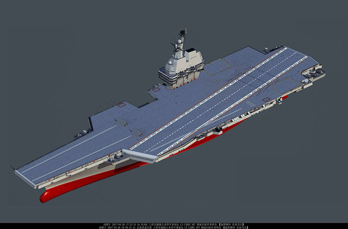 Tàu sân bay Type 002 dự kiến sẽ được hạ thủy vào năm 2020 và được Hải quân Trung Quốc đưa vào hoạt động vào năm 2023. Ảnh: Twitter. Mời độc giả xem thêm video: Trung Quốc hạ thủy tàu sân bay tự đóng đầu tiên hồi năm 2017 (Nguồn: VTC14)