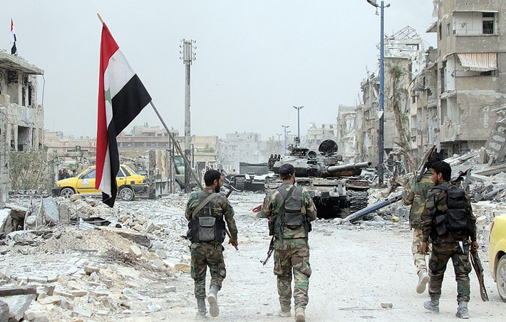 Quân đội Syria và lực lượng đồng minh đang cố gắng tái chiếm những thị trấn cuối cùng ở Đông Daraa hiện vẫn nằm dưới sự kiểm soát của lực lượng phiến quân. Ảnh: SF.