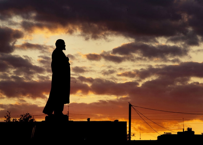 Tượng đài Lenin ở Podolsk gần thủ đô Moscow ngày 21/6.