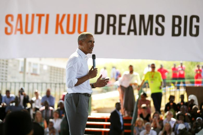 Cựu Tổng thống Obama đã trở về thăm quê nội của ông ở ngôi làng Nyangoma Kogelo, huyện Siaya, ngày 16/7 vừa qua. (Nguồn: Reuters)