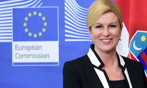 Theo đó tháng 1/2015, bà Kolinda Grabar-Kitarovic giành chiến thắng thuyết phục trong cuộc bầu cử Tổng thống Croatia và trở thành nữ tổng thống đầu tiên của nước này. Ảnh: Getty.