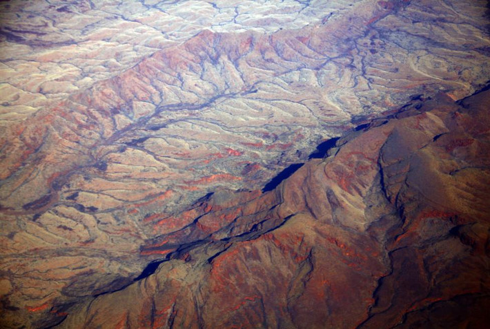 Hình ảnh những quả đồi và dòng sông khô cạn ở vùng Pilbara ngày 2/12/2013.