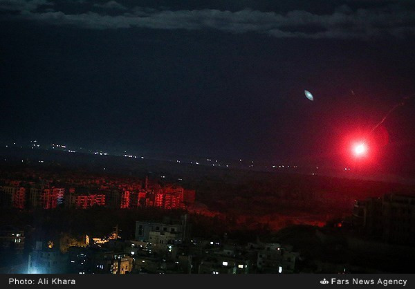 Quang cảnh thành phố Aleppo về ban đêm.