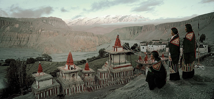 Một số cư dân của ngôi làng Angge ở Thượng Mustang thuộc Nepal.