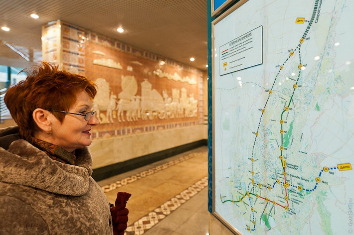 Việc chụp ảnh trong hệ thống Almaty Metro cần phải được cho phép. Ảnh: ER.