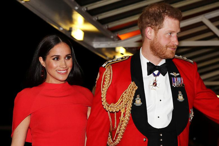 Hoàng tử Harry và vợ, Công nương Meghan Markle, tham dự lễ hội âm nhạc Mountbatten ở London ngày 7/3/2020.