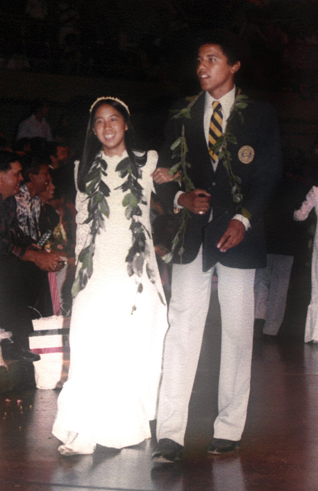 Barack Obama trong buổi lễ tốt nghiệp trường Punahou ở Honolulu, Hawaii, hồi tháng 5/1979.