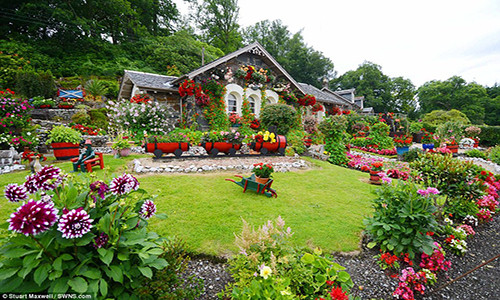 Khu vườn cổ tích của cụ Robert bao quanh ngôi nhà nằm bên bờ hồ Loch Lomond ở Argyll, Scotland.