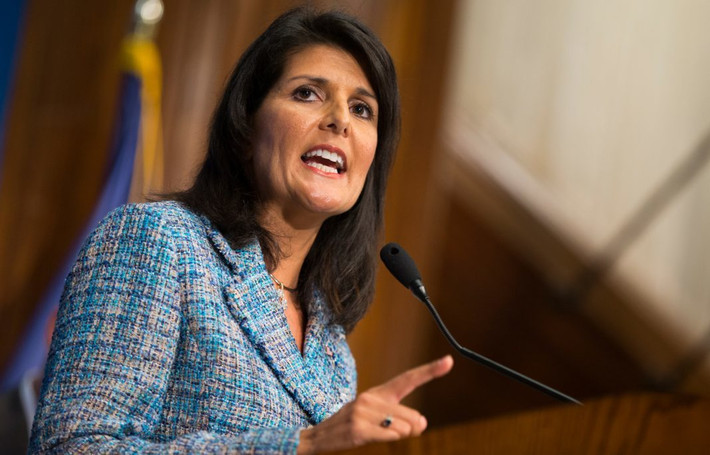 Hôm 9/10, Đại sứ Mỹ tại Liên Hợp Quốc Nikki Haley bất ngờ tuyên bố từ chức và rời khỏi vị trí này vào cuối năm 2018. Tổng thống Trump cho hay, 6 tháng trước, bà Nikki đã nói với ông rằng muốn nghỉ ngơi và dành thời gian cho gia đình. Ảnh: usembassy.gov.