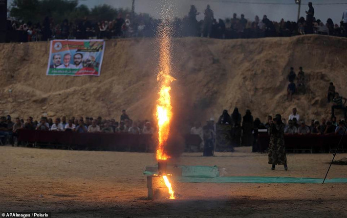 Buổi tập luyện diễn ra ở Khan Yunis, phía nam Dải Gaza.