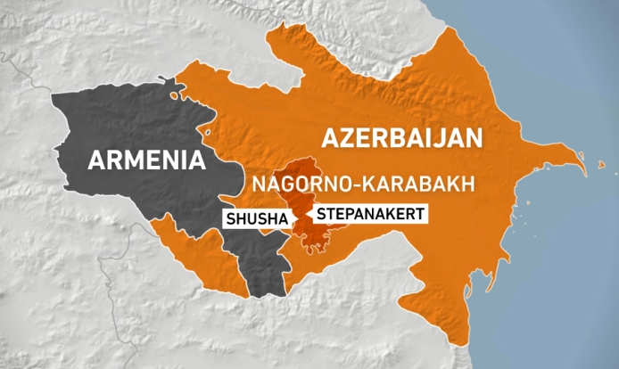 “Hôm nay, ngày 9/11, Tổng thống Cộng hòa Azerbaijan Ilham Aliyev, Thủ tướng Cộng hòa Armenia Nikol Pashinyan và Tổng thống Liên bang Nga Vladimir Putin đã ký một tuyên bố ngừng bắn hoàn toàn và ngừng mọi hành động quân sự trong khu vực xung đột Nagorno-Karabakh từ 0h giờ ngày 10/11/2020 theo giờ Moscow”, thông báo cho biết. Ảnh: AJ.