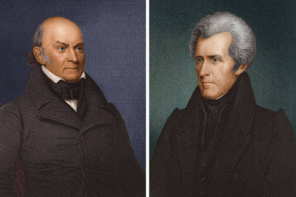 Cuộc bầu cử năm 1828 là màn tái tranh đấu gây tranh cãi giữa John Quincy Adams và Andrew Jackson (phải). Năm đó, ông Andrew Jackson là người chiến thắng rõ ràng. Ảnh: Getty.