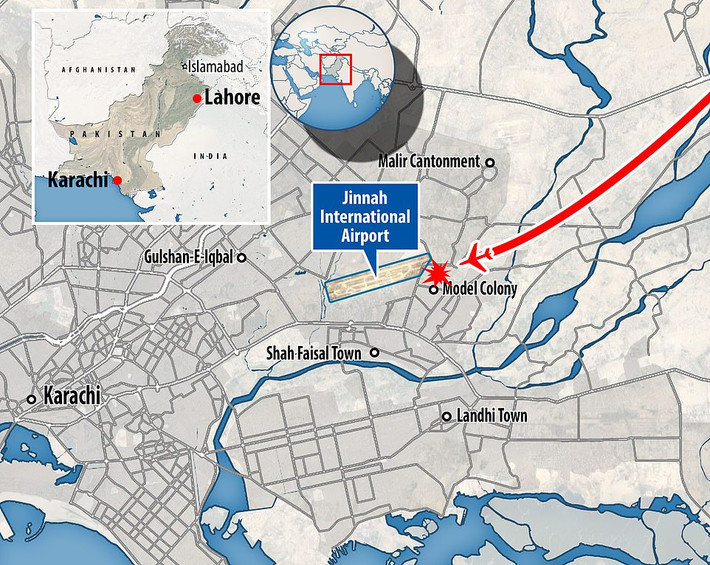 Được biết, chiếc phi cơ gặp nạn khi đang trên đường từ Lahore tới Jinnah, Karachi.