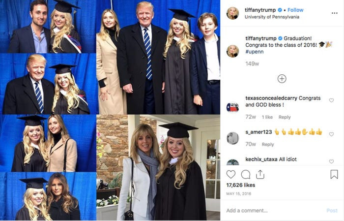 Tài khoản Instagram của Tiffany có tới hơn 1 triệu người theo dõi, tính đến tháng 8/2019. Trên Instagram, cô thường đăng tải những hình ảnh vui chơi cùng bạn bè và hậu duệ của nhiều người nổi tiếng...Ảnh: Instagram.