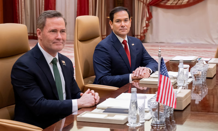 Phái đoàn Mỹ gồm Ngoại trưởng Mỹ Marco Rubio và Cố vấn An ninh Quốc gia Mike Waltz. Ảnh: Reuters.