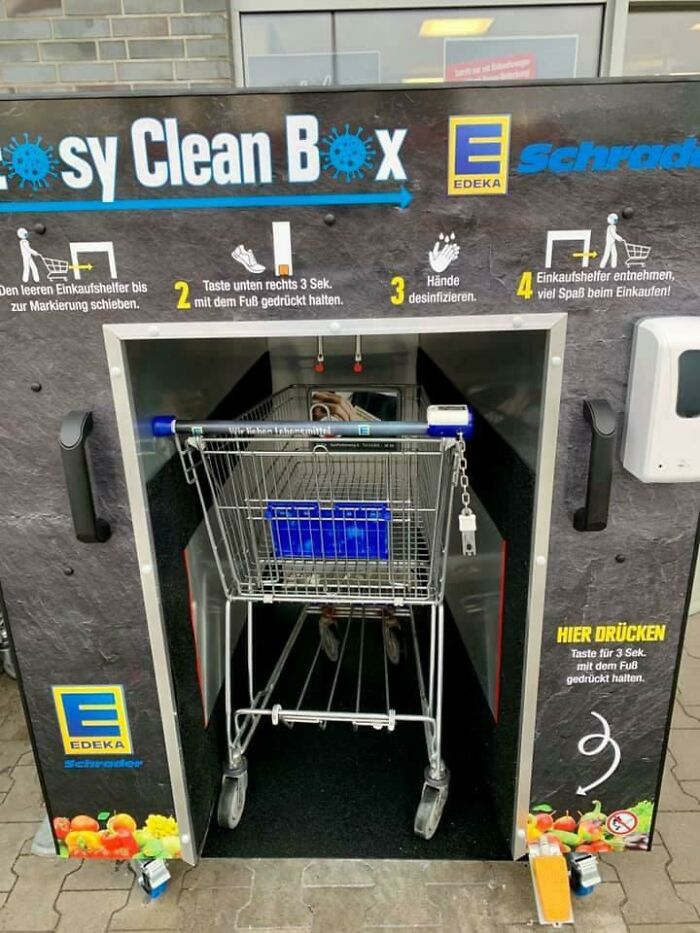 Máy vệ sinh xe đẩy hàng tại nước Đức.