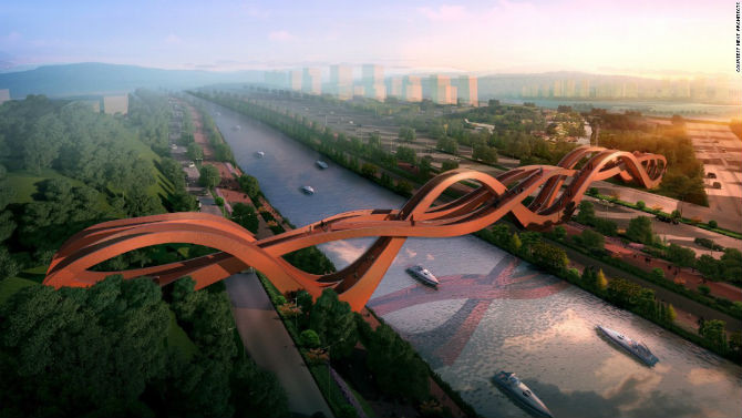 Cây cầu ngoạn mục tiếp theo là Lucky Knot ở Trường Sa, tỉnh Hồ Nam (Trung Quốc) do kiến trúc sư NEXT Architects thiết kế. Cây cầu dự kiến sẽ được mở cửa vào cuối năm nay.