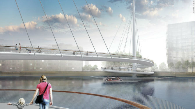 Cầu Nine Elmsdo ở London (Anh) do công ty Bystrup thiết kế cũng rất ấn tượng.
