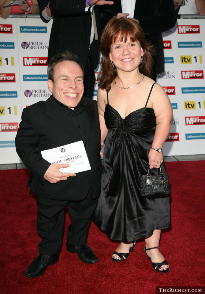 Vợ chồng diễn viên người Anh Warwick Davis và Samantha Davis là một trong những cặp đôi lùn nổi tiếng thế giới. Warwick chỉ cao 1,07 mét trong khi vợ ông, Samantha, cao 1,37 mét.