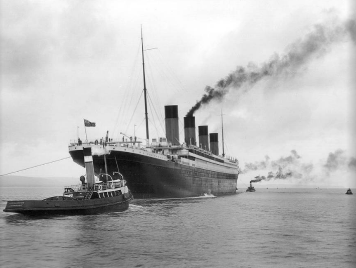 Tàu Titanic rời Belfast để chạy thử trên biển ngày 2/4/1912. Ảnh: ATI.