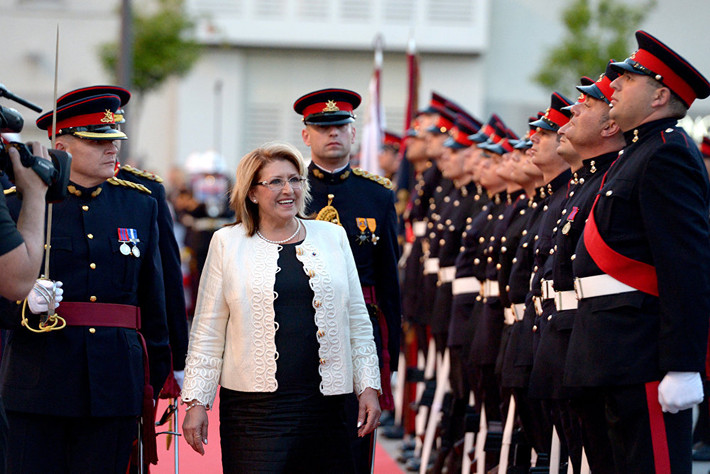 Nữ Tổng thống Malta Marie-Louise Coleiro Preca sau khi tuyên thệ nhậm chức ở thủ đô Valletta ngày 4/4/2014. Ảnh: Sputnik.