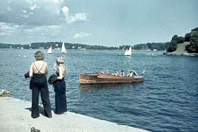 Quang cảnh một bến cảng ở Vaxholm năm 1938. Ảnh: VT.