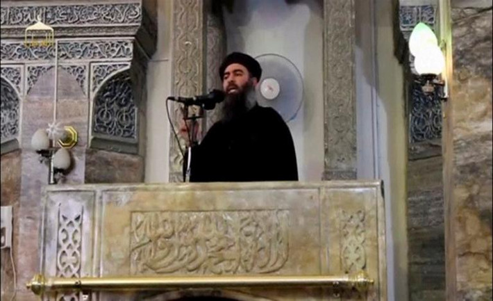 Được biết, hồi tháng 7/2014, tại nhà thờ Hồi giáo al-Nuri, tên Abu Bakr al-Baghdadi đã đưa ra bài thuyết giáo đầu tiên dưới cương vị là thủ lĩnh tối cao của phiến quân IS. (Nguồn ảnh: Reuters).