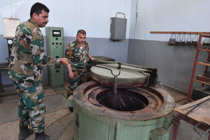 Một góc bên trong nhà máy đặc biệt ở tỉnh Hama. Ảnh: Sputnik.