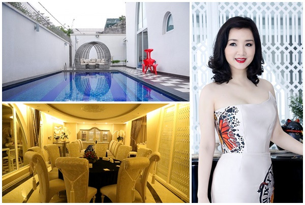 Mới đây, cư dân mạng xôn xao về những hình ảnh hiếm hoi được hé lộ trong căn biệt thự mới xây của Hoa hậu Đền Hùng Giáng My. Được biết, biệt thự của Giáng My nằm ngay trên đường Quốc Hương - Thảo Điền - Quận 2 – một trong những khu vực đắt đỏ nhất TP Hồ Chí Minh. Biệt thự của Giáng My gồm một sảnh rộng và 4 tầng lầu với sức chứa 200 người ở sảnh lớn.