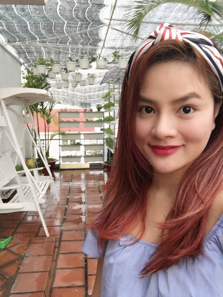 Khu trồng rau cũng là nơi để Thu Phương ngồi nghỉ ngơi, thư giãn những lúc mỏi mệt.