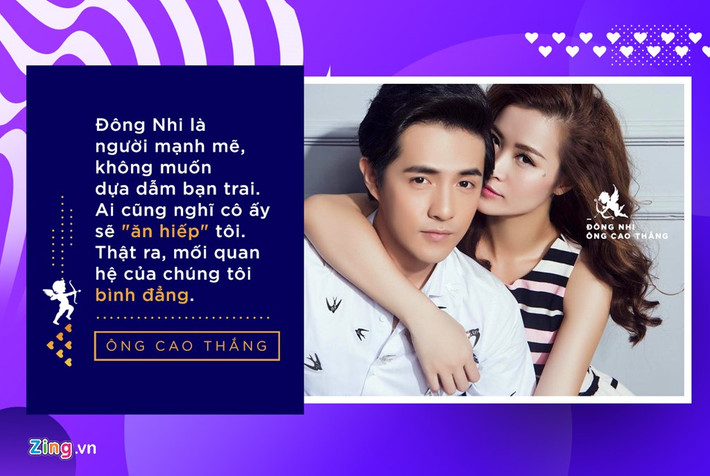 Cựu thành viên nhóm Weboys đã giã từ sự nghiệp ca hát để hỗ trợ nữ ca sĩ Đông Nhi phát triển và gặt hái nhiều thành công. Ông Cao Thắng cho biết anh và bạn gái gắn bó trong công việc nên một ngày họ ở bên nhau thường xuyên và anh có nhiều cơ hội để chăm sóc bạn gái.