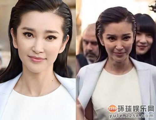 Bức ảnh trước và sau khi photoshop của Lý Băng Băng cho thấy dấu hiệu tuổi tác rõ rệt trên gương mặt nữ diễn viên 44 tuổi như thế nào. Nhiều người nhận xét, Lý Băng Băng ngoài đời còn già hơn tuổi thật đến chục cái xuân xanh.