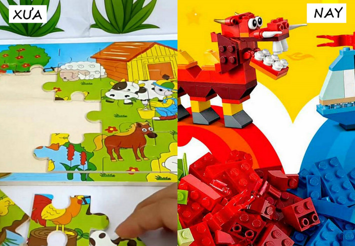 Thay vì ghép hình, nhiều trẻ em thời nay thích chơi lego hơn.