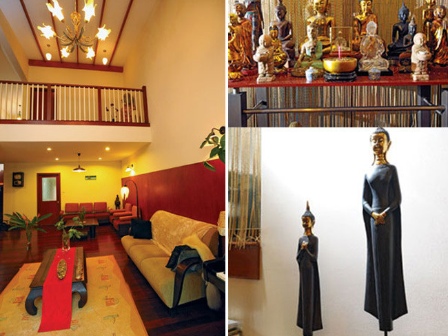 Căn nhà được đánh giá mang đậm màu sắc thiền. Những bức tượng Phật bài trí ở mọi nơi.
