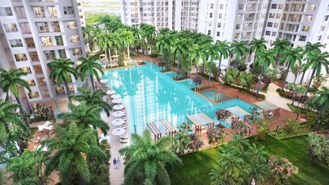 Bên cạnh không gian sống xanh, hệ thống tiện ích ấn tượng với hồ bơi rộng 2.000m2 cùng khu cộng đồng đa năng rộng hơn 5.000m2 (gồm công viên, sân tennis, phòng gym, phòng cộng đồng…) cũng là điều giúp Xuân Lan thêm yêu tổ ấm của mình.