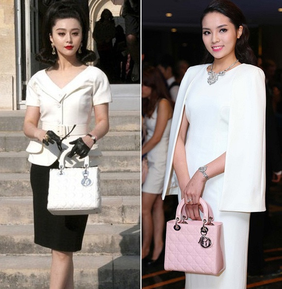 Cơn sốt túi Lady Dior được hầu hết các người đẹp yêu thích, trong đó không ngoại trừ ngôi sao Trung Quốc và Hoa hậu Kỳ Duyên.