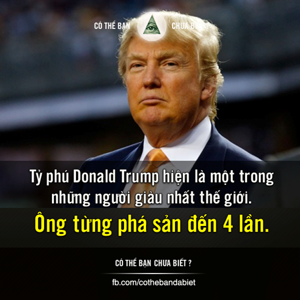 Ứng viên Tổng thống Mỹ - Donald Trump trở thành một trong những người giàu nhất thế giới sau 4 lần từng phá sản.