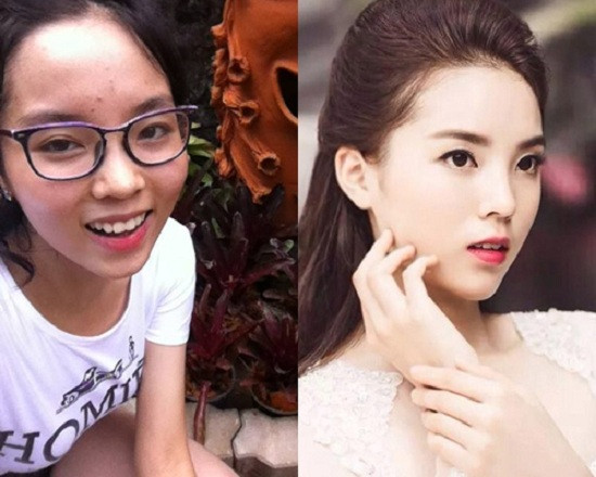 Vẻ đẹp của hoa hậu Việt Nam Kỳ Duyên có sự khác biệt lớn so với trước và sau khi trang điểm. Những bức ảnh khuôn mặt mộc với làn da ngăm đen ,nhiều mụn đã được che lấp bằng làn da trắng mịn ,hồng hào trở thành niềm ao ước của nhiều chị em phụ nữ.