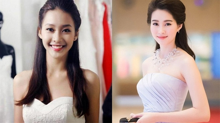 Đặng Thu Thảo và hotgirl Khả Ngân cũng là một trường hợp tương tự khi hay bị nhận nhầm là chị em. Hai mỹ nhân 9x này đều sở hữu vẻ đẹp trong trẻo với gương mặt vline thanh thoát và sống mũi cao. Sau gần 4 năm đăng quang, Hoa hậu Đặng Thu Thảo vẫn được lòng công chúng trong khi đó, Khả Ngân cũng lấn sân phim ảnh.