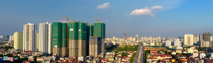 Một trong những khu đô thị mọc lên ăn theo tuyến đường sắt Metro Nhổn - ga Hà Nội đang tăng tốc xây dựng.