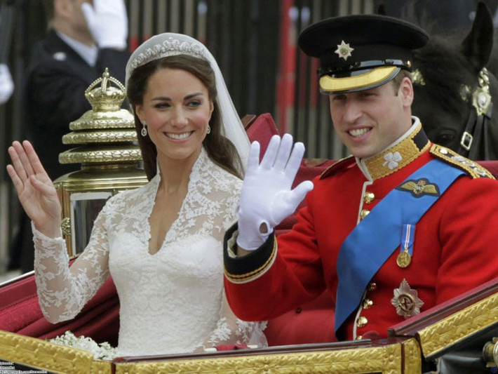 4. Hoàng tử xứ Wales - William kết hôn với nữ Công tước xứ Cambridge Catherine Middleto vào năm 2011 – 34 triệu USD.