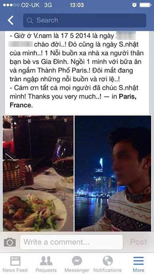 Chưa kể những hình ảnh sang chảnh trong chuyến du lịch sang Pháp của anh chàng đều được... cóp nhặt từ trên mạng. Mặc dù chuyện "chém gió" hay khoe khoang của anh chàng chẳng ảnh hưởng lắm đến cuộc sống cá nhân của bất kỳ ai, thế nhưng, chính sự "ngô nghê" của X.X.A.R lúc "sống ảo" trên MXH lại khiến dân mạng được một phen ngán ngẩm. Và trước lúc thở dài, bó tay trước hội chứng "sống ảo" này, hẳn là ai cũng đã có một dịp cười bò.