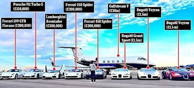 Ngoài tiền, đồng hồ, siêu xe..., Mayweather có rất nhiều thứ để khoe. Và anh không ngừng bổ sung những hàng xịn vào bộ sưu tập khổng lồ của mình.