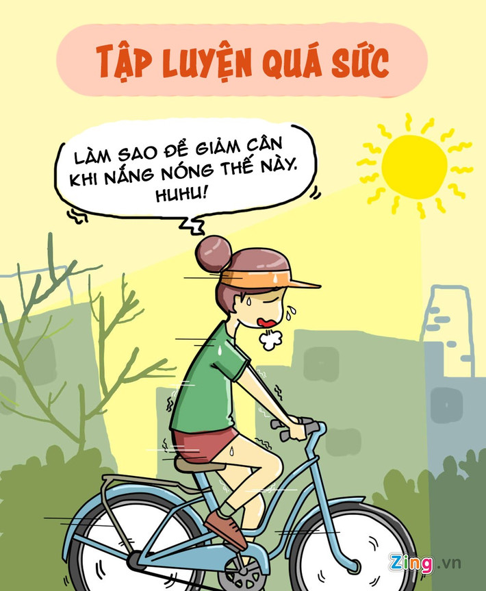 Tập luyện thể thao rất có lợi cho sức khỏe nhưng bạn nên xây dựng chế độ tập phù hợp thể trạng, đặc biệt khi nắng nóng kéo dài. Nếu bạn tập luyện quá sức, sai giờ có thể dẫn đến mất nước, sốc nhiệt gây ảnh hưởng tới sức khỏe.