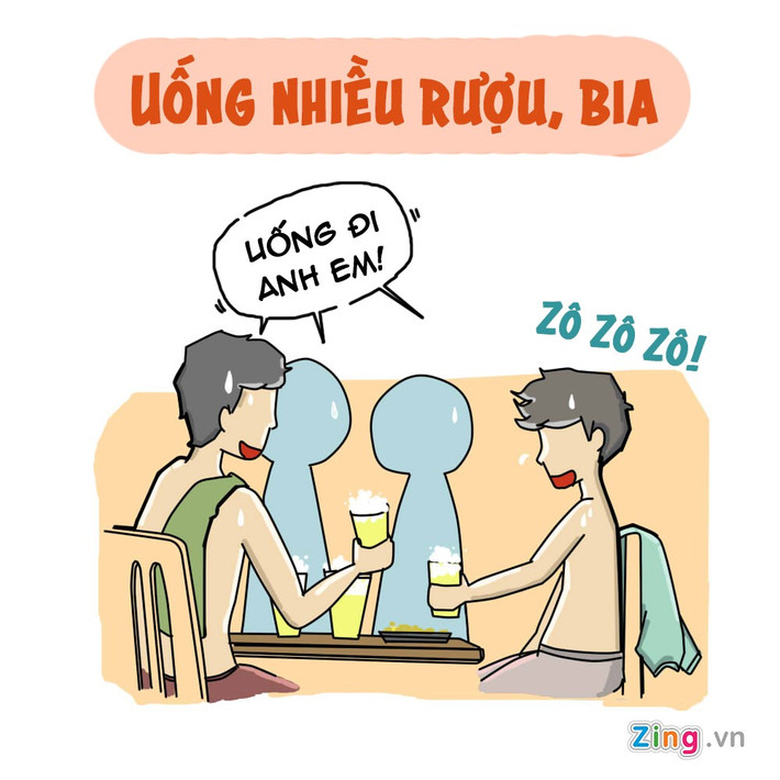 Nhiệt độ tăng cao, bia được sử dụng rất nhiều, nhưng ít ai chú ý đến những hậu quả về mặt sức khỏe có thể gặp phải. Bia lạnh thấp hơn 20-30 độ C so với cơ thể người, uống nhiều sẽ làm hạ nhiệt trong dạ dày, ruột non khiến lưu lượng máu giảm, từ đó gây mất cân bằng chức năng sinh lý và tiêu hoá. Bên cạnh đó, lạm dụng bia rượu cũng có thể dẫn đến viêm tuyến tụy, xơ gan, sỏi tiết niệu, hạ đường huyết, suy nhược cơ thể.