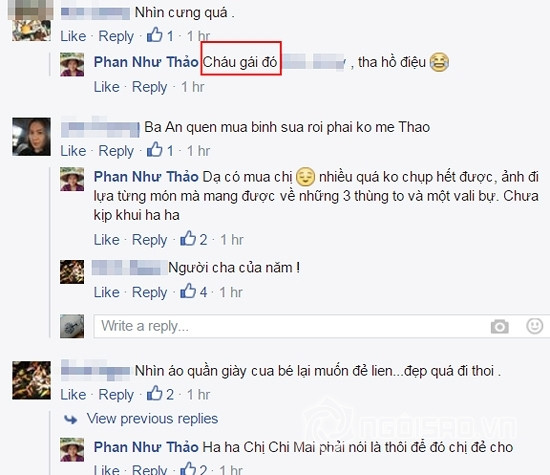 Người đẹp Phan Như Thảo từng chia sẻ trong một bài phỏng vấn khi biết mình mang bầu: "Tôi và anh An rất hạnh phúc khi hay mình có bầu. Chúng tôi đã chờ tin vui này từ lâu. Chồng tôi mong có con gái nhưng với tôi, con trai, hay con gái đều ý nghĩa, miễn là con khỏe mạnh."
