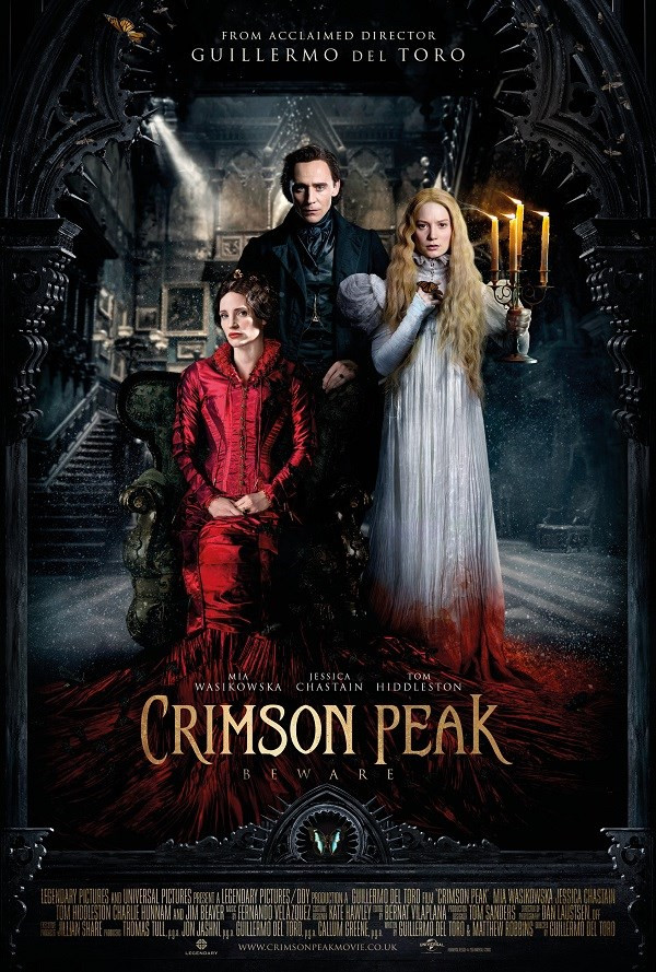 8. Crimson Peak Doanh thu: 74 triệu USD. Trái hẳn với năm 2014, 2015 là năm mà các khán giả yêu điện ảnh được chứng kiến nhiều bộ phim kinh dị đặc sắc, mà tiêu biểu nhất phải kể đến siêu phẩm Crimson Peak của vị đạo diễn người Mexico, Guillermo del Toro. Bên cạnh những pha hù doạ khiến người xem thót tim, cái hay của Crimson Peak nằm ở chỗ phim thực tế hơn bạn nghĩ. Theo đó, những oan hồn trong phim xuất hiện như một phép ẩn dụ khiến người xem phải tự hỏi, vậy “ai mới là quái vật thực sự?”.
