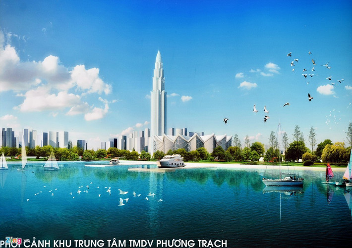 Trọng tâm của khu vực là Tháp tài chính thương mại Phương Trạch cao 108 tầng.