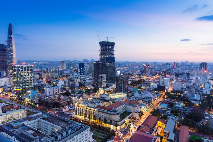 Rất dễ dàng để các bạn nhận ra tòa nhà Bitexco, phố đi bộ Nguyễn Huệ, khách sạn 5 sao Rex...